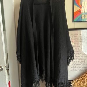 Black Fringe Shawl